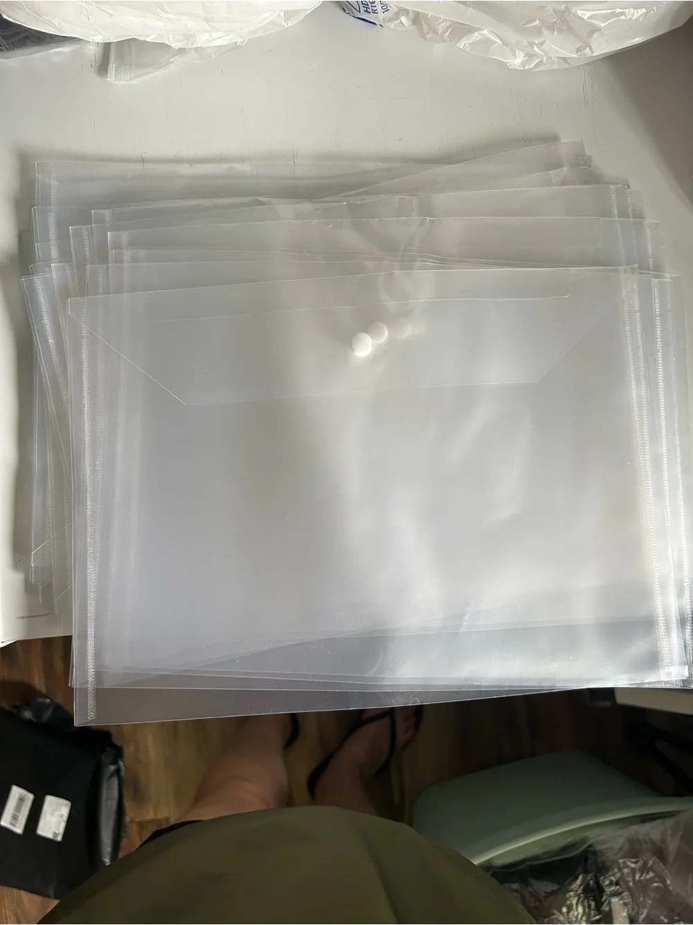 Clear Plastic Envelope File Folders - Pack of 20